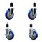 Service Caster 5'' Blue Poly Wheel Swivel 1-1/2'' Expanding Stem Caster Set 2 Brakes, 4PK SCC-EX20S514-PPUB-BLUE-2-TLB-2-112 - alternate 1